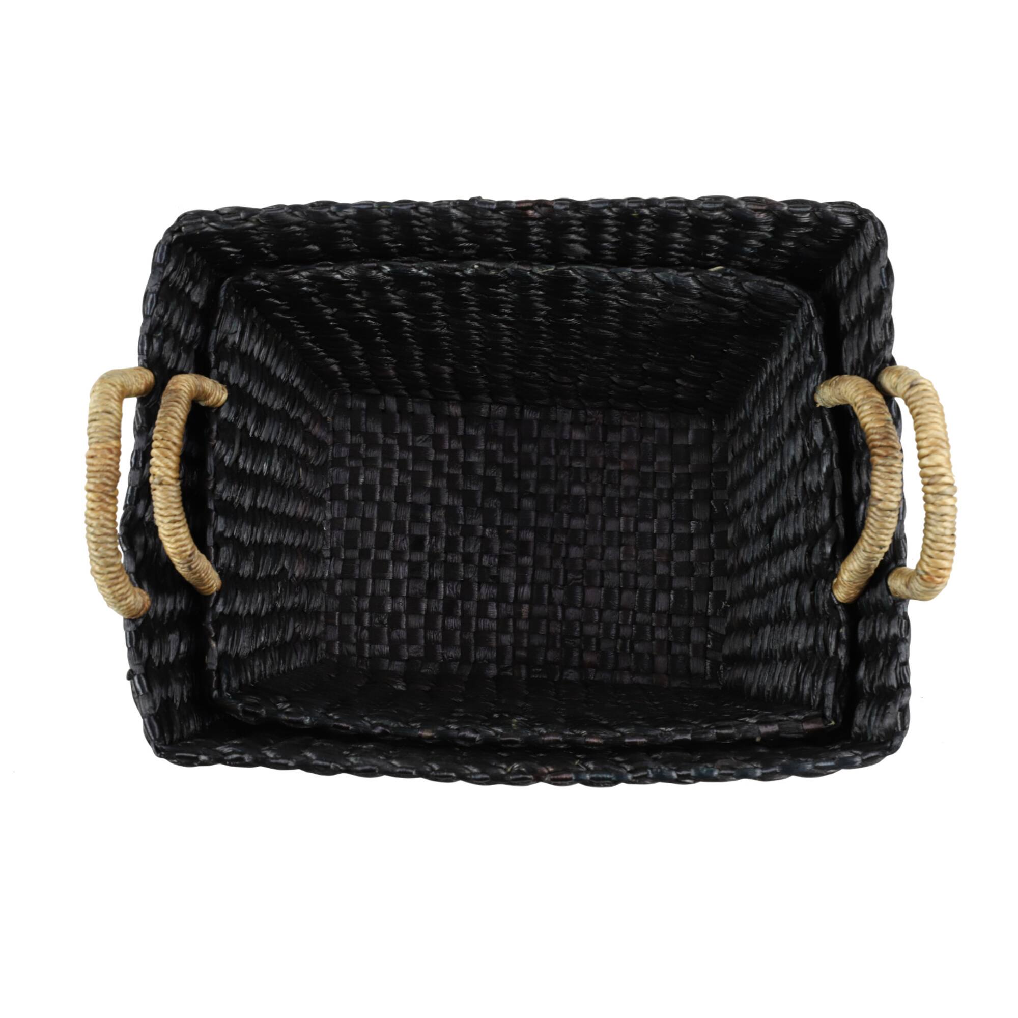Black Banana Leaf Eclectic Storage Basket Set